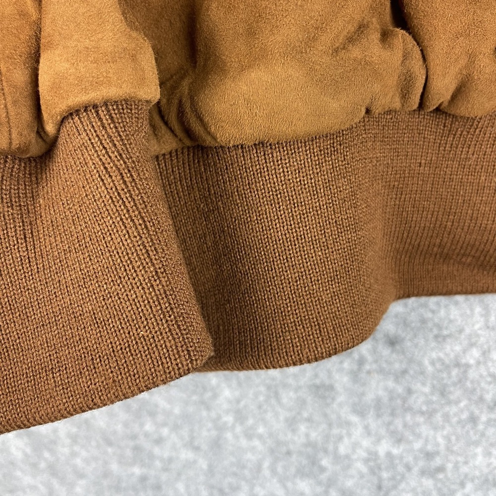 VTG Ralph Lauren Suede Leather Pullover‎ Womens 12 Brown Quiet Luxury 80s 90s - Picture 13 of 16